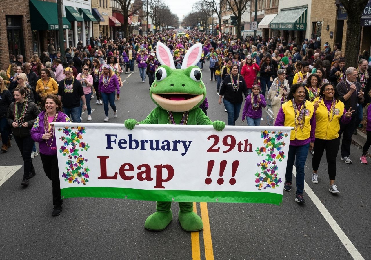Leap Day Street Party with Frog Mascot