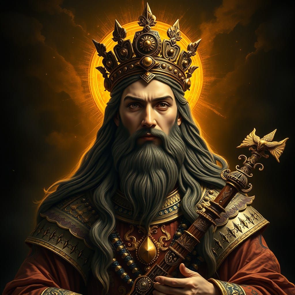 Majestic Ahura Mazda in Epic, Golden Lighting