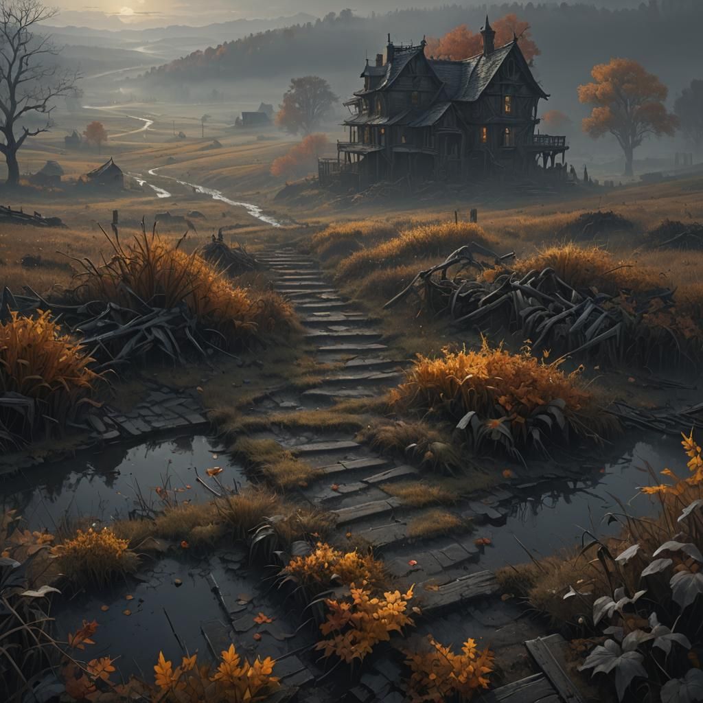 Autumnal Shadow: Dark Fantasy Concept Art