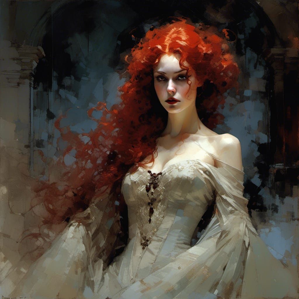 Vampiress Queen Portrait in Dramatic Lighting