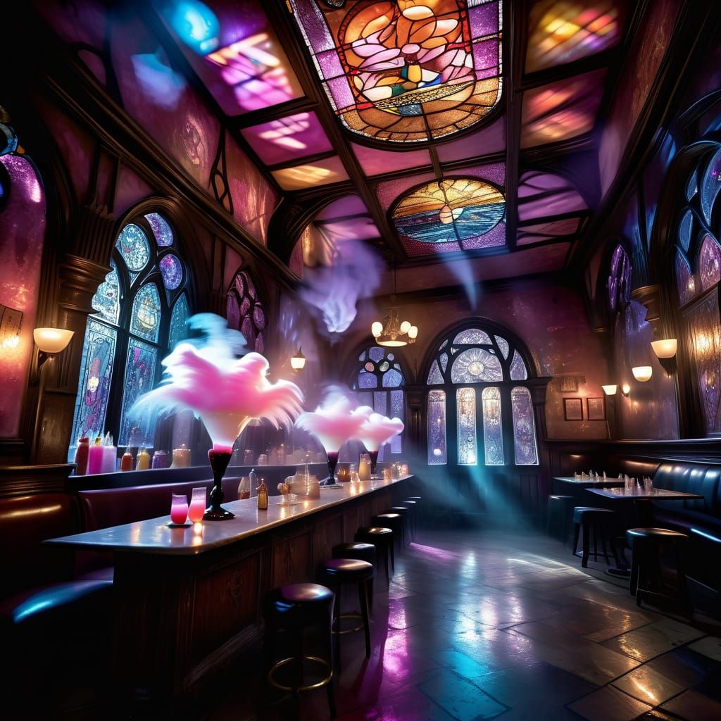 Ethereal Spirit in an Ancient Speakeasy, Food Photography