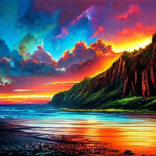 Majestic Sunset Over Oahu's North Shore