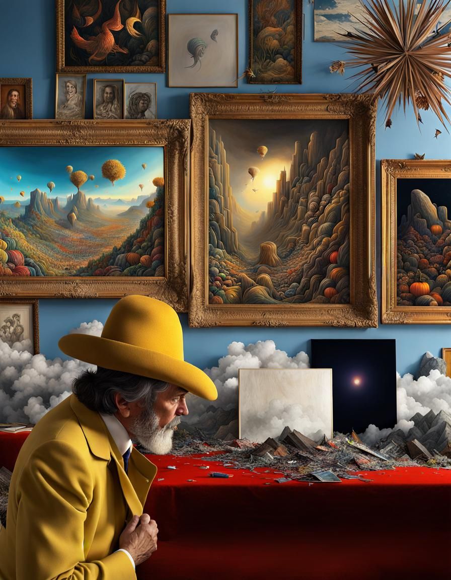 Abstract Art with Surreal Elements in Hyperreal Style