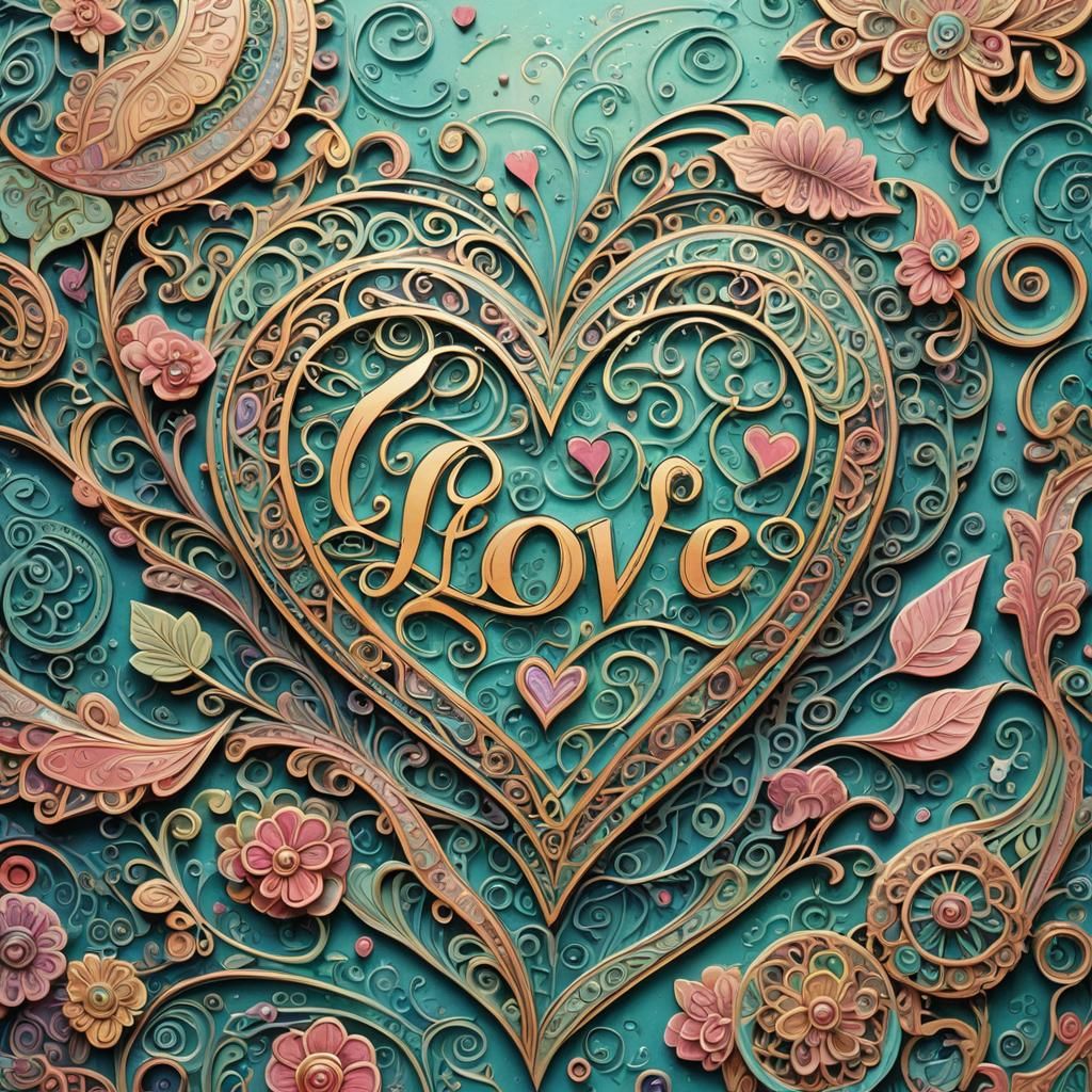 Heart Card with 'Love, Tammy' in Fantasy Style