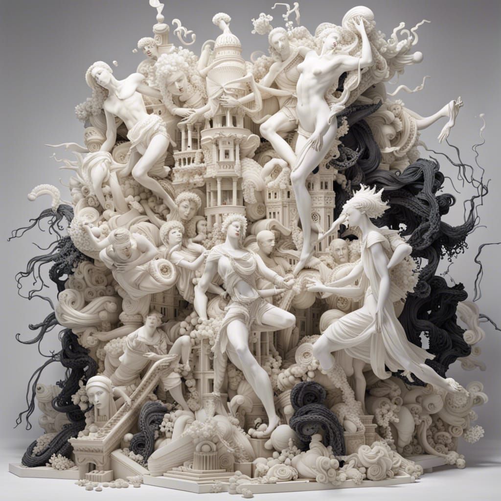 Baroque Battle Scene of Outcasts Against Civilization