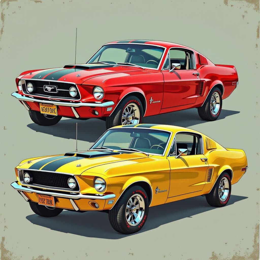 Hedgehog Drives Plymouth Muscle Car in Warhol Blake Style