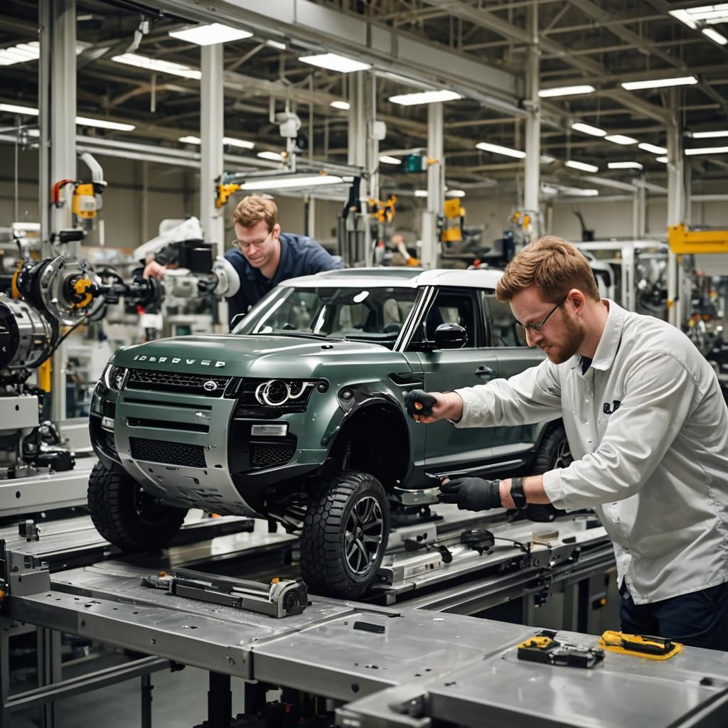 Land Rover Factory: British Workers on Defender Model