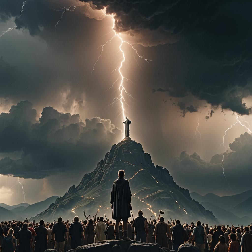 Commandments on the Mountain: A Cinematic Scene