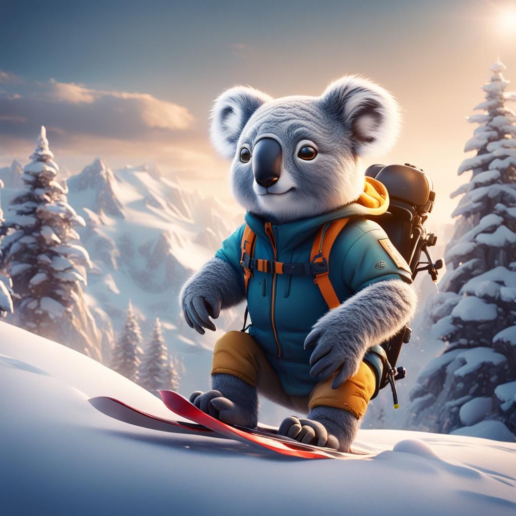 Koala on Skis: Detailed Matte Painting in Unreal Engine