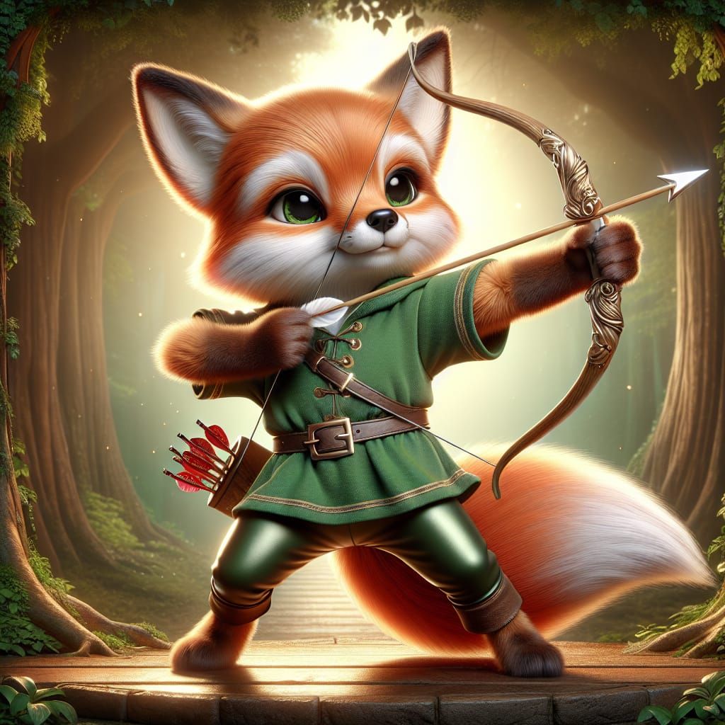 Fox as Robin Hood in Dazzling Forest