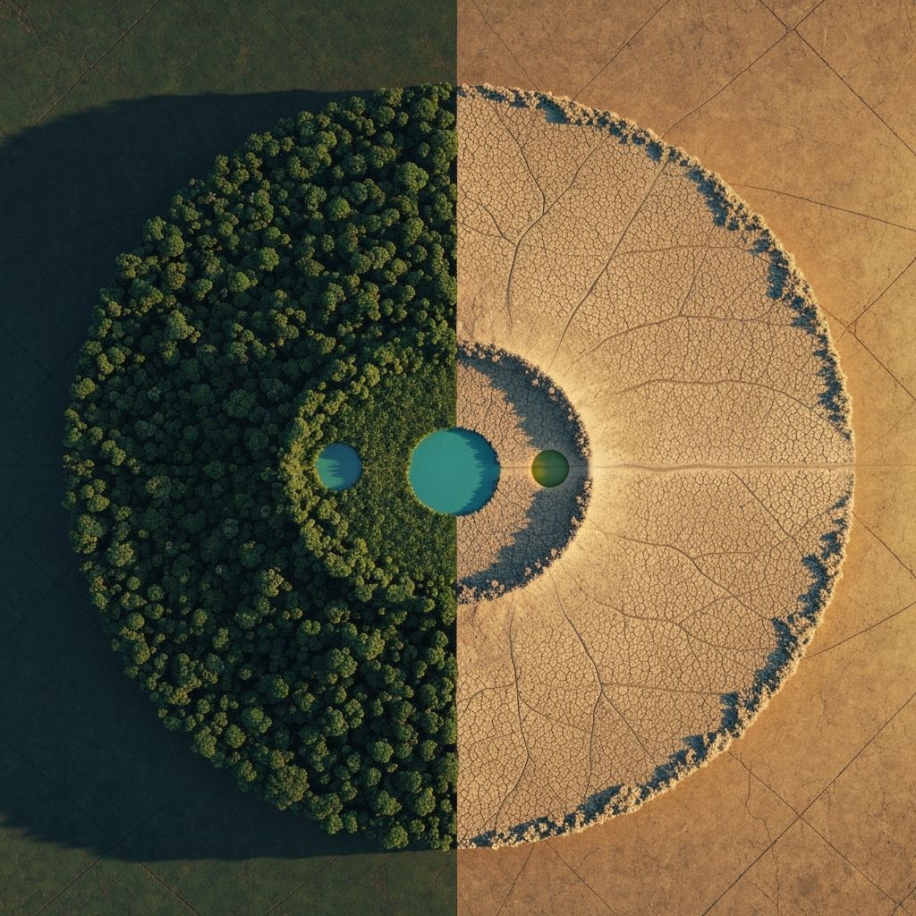 Yin Yang Landscape: Rainforest and Desert Aerial