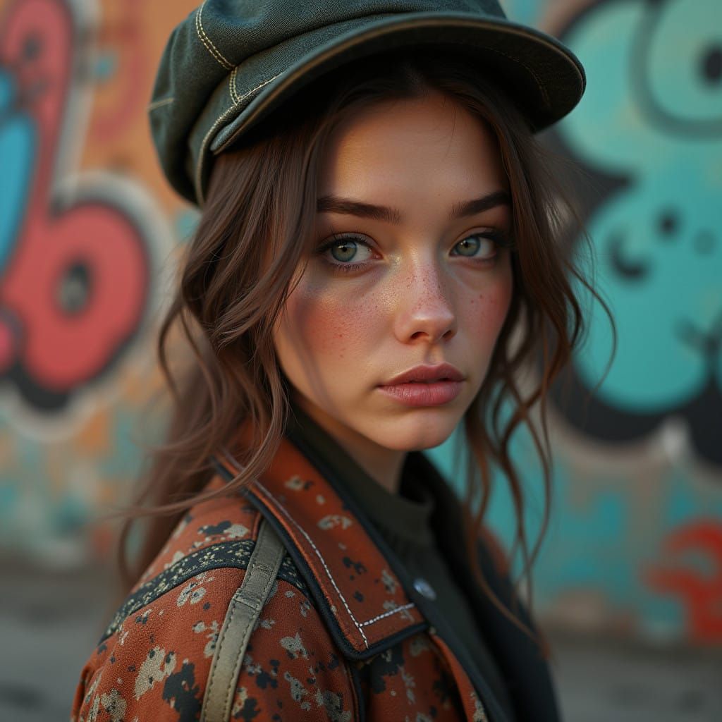 High-Fashion Skateboarder in Urban Landscape