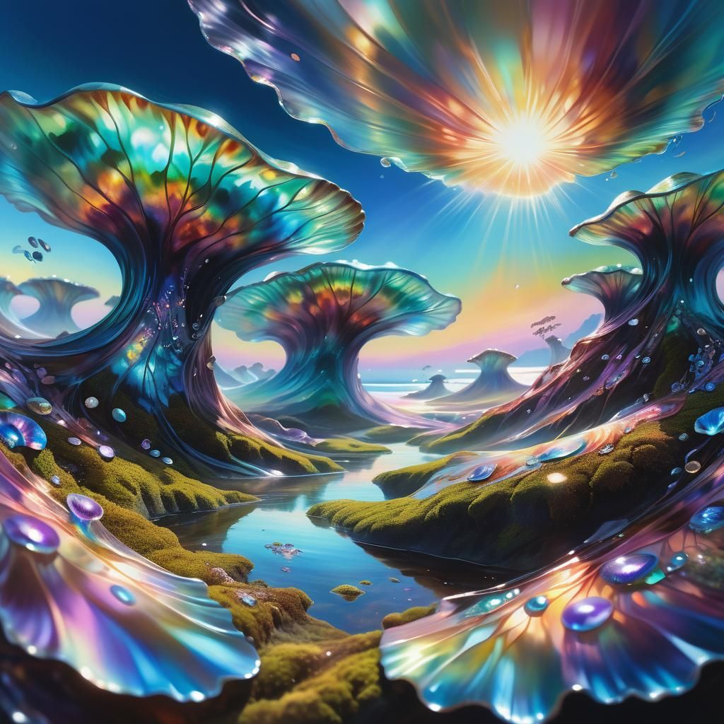 Fiore Briar Wisp Signing Silk: Opalescent Oil Painting