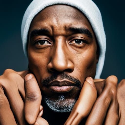 Tupac Shakur Portrait in 2023, Professional Photography Styl...