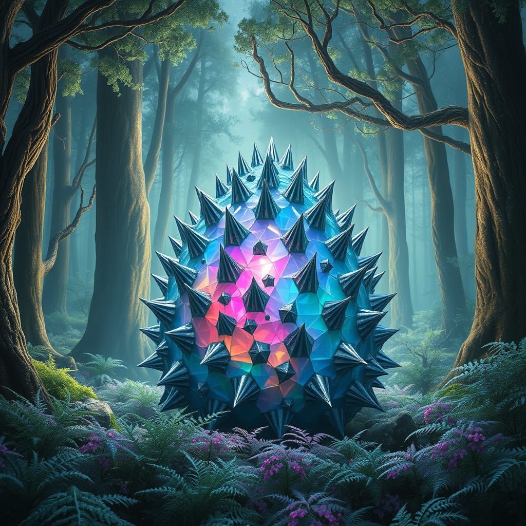 Crystal Dragon Egg in Dreamlike Forest