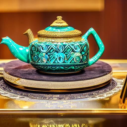 Art Deco Rabbit Teapot with Skyscraper Backdrop