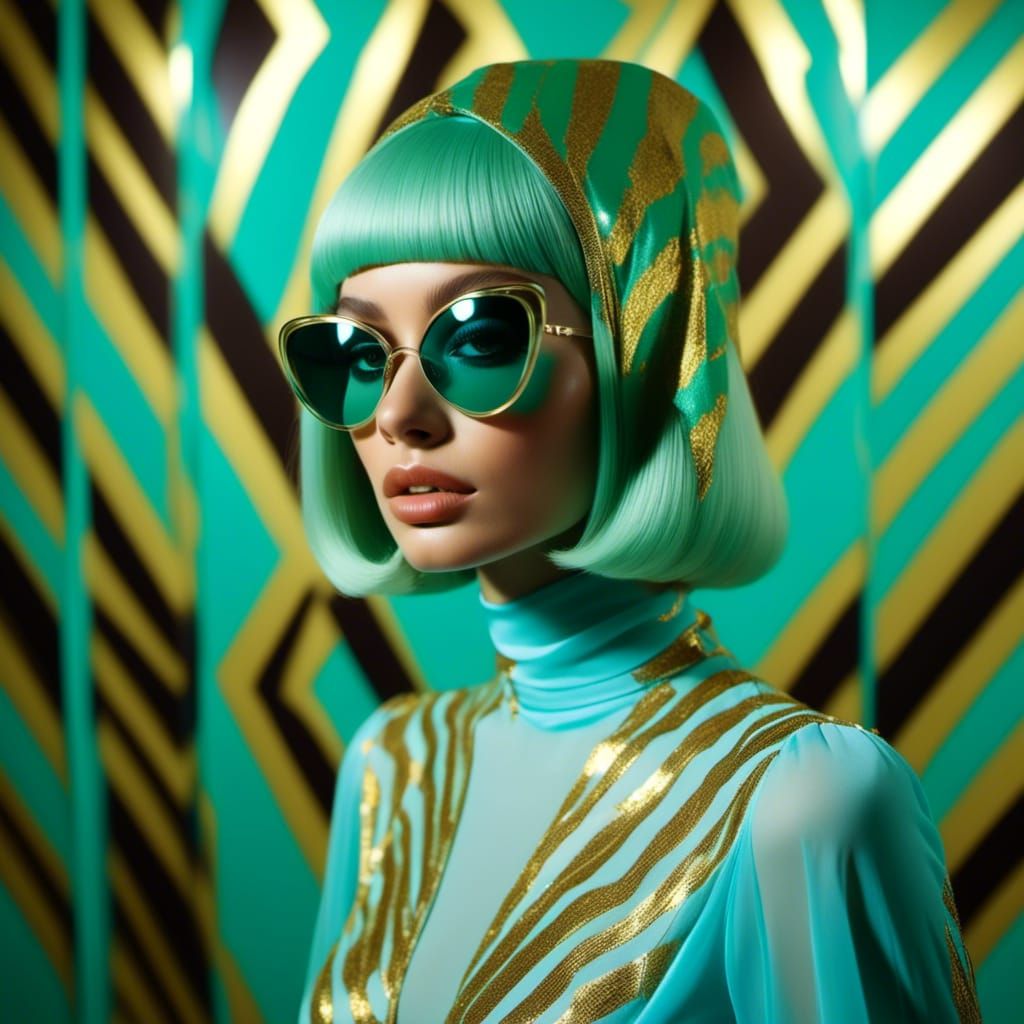 Exotic Zebra Disco Dancer in Grungy 1970s Style