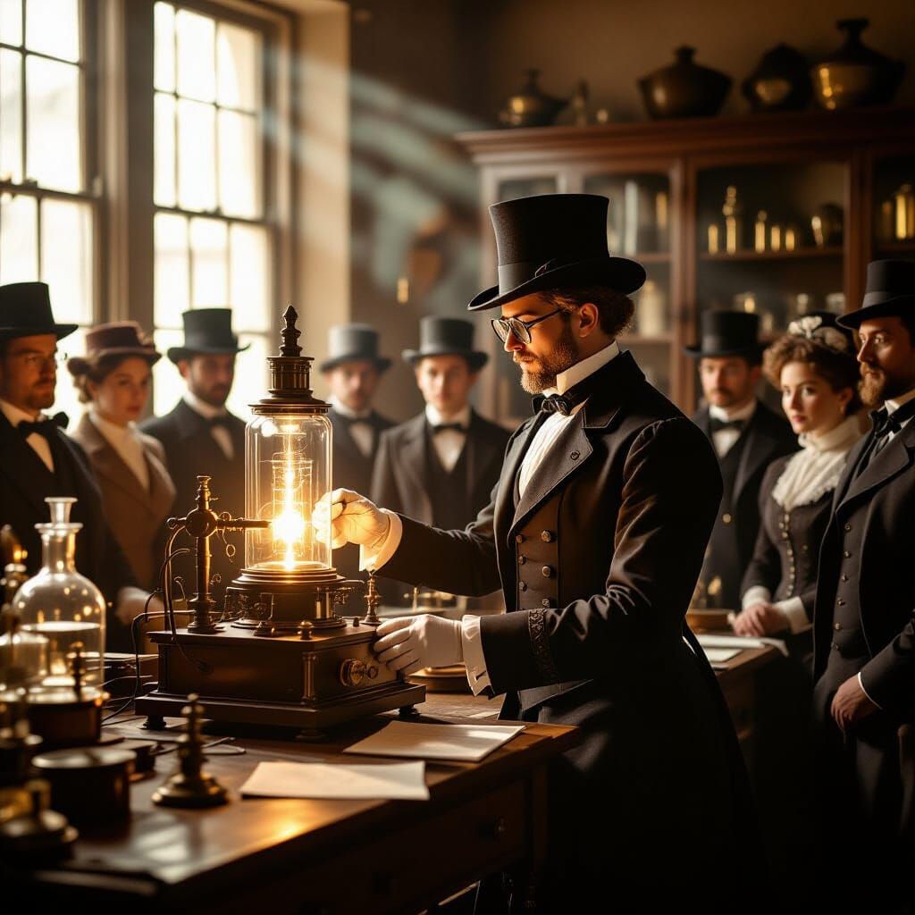 Victorian Scientist Demonstrates X-Ray Apparatus