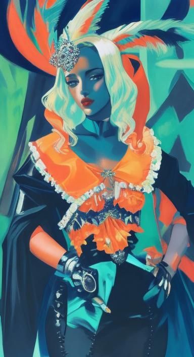 Gambler in Art Deco Style of Lempicka