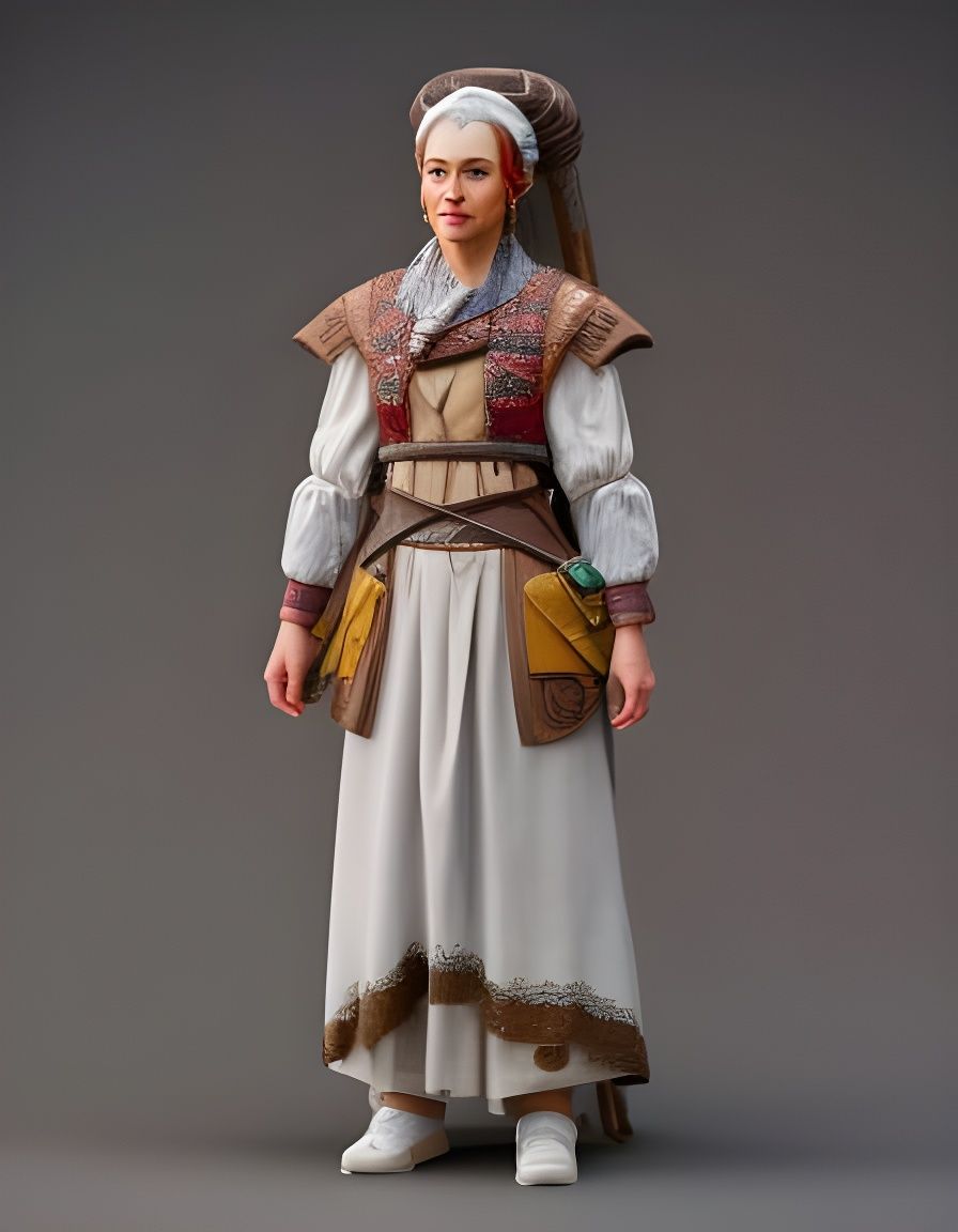 Viking Peasant Woman in Detailed 3D Art