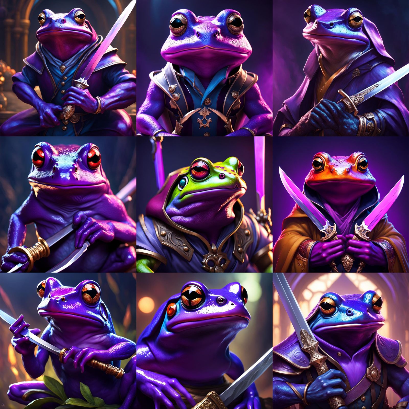 DND Purple Frog Warrior Portrait