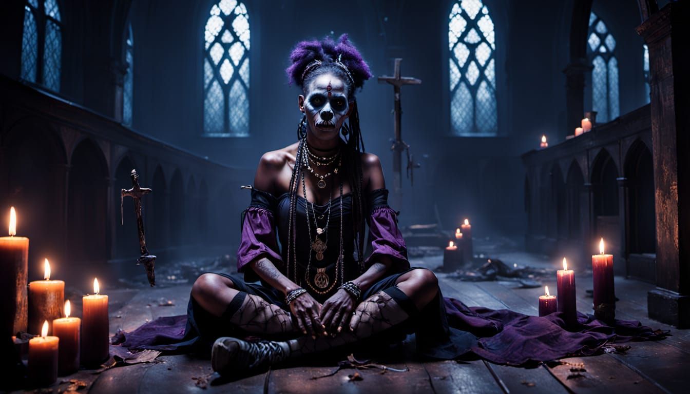 Gothic Voodoo Witch Doctor in Dark Fantasy Style