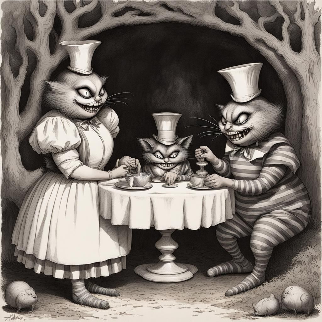 Dark Alice in Wonderland Encounter with Demons