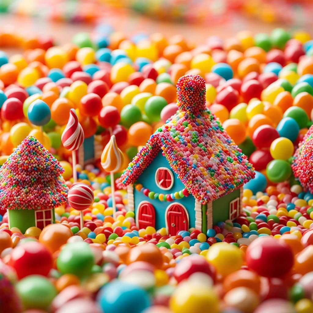 Candy Village Crafted from Lollipops
