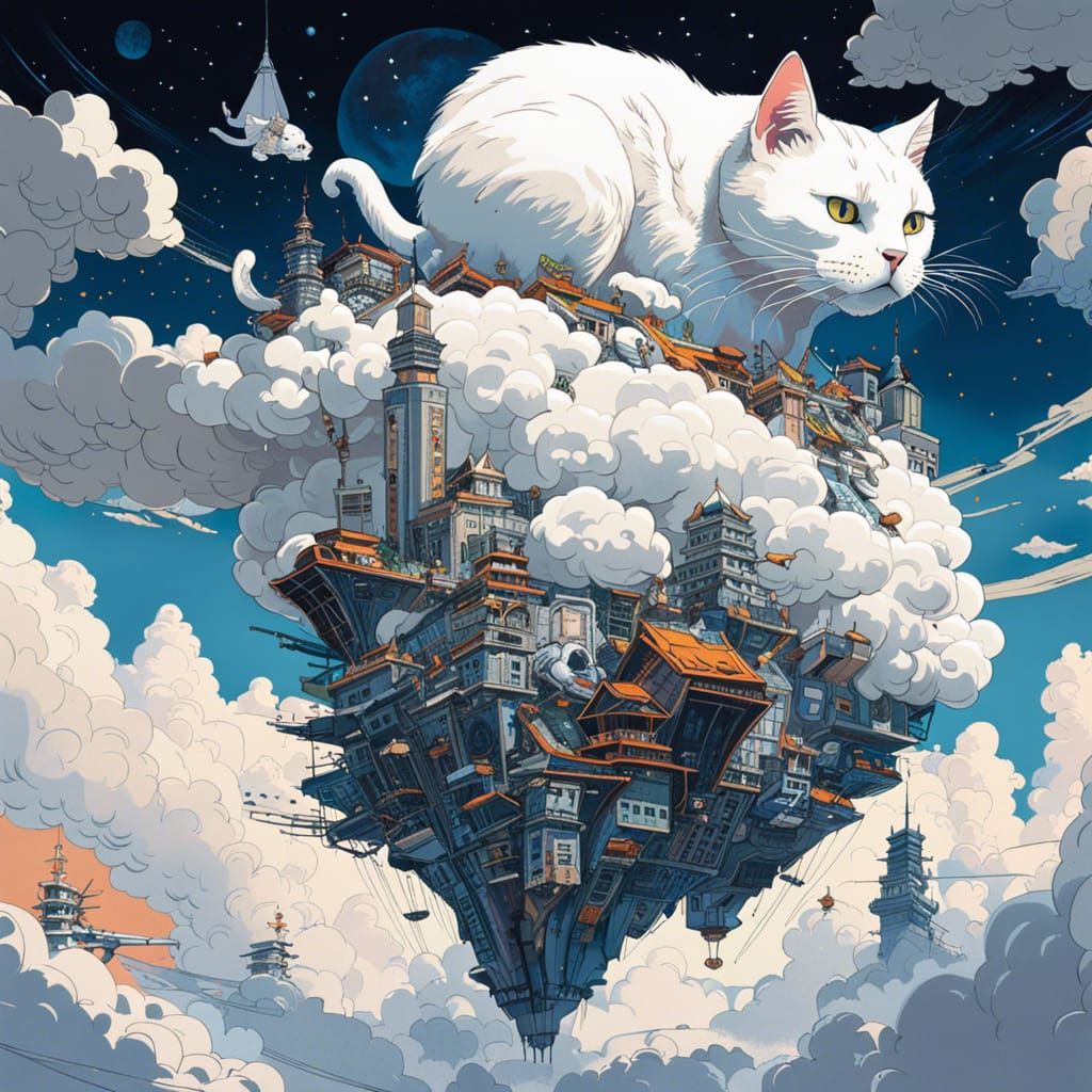 Majestic Cat in Flying Cloud City