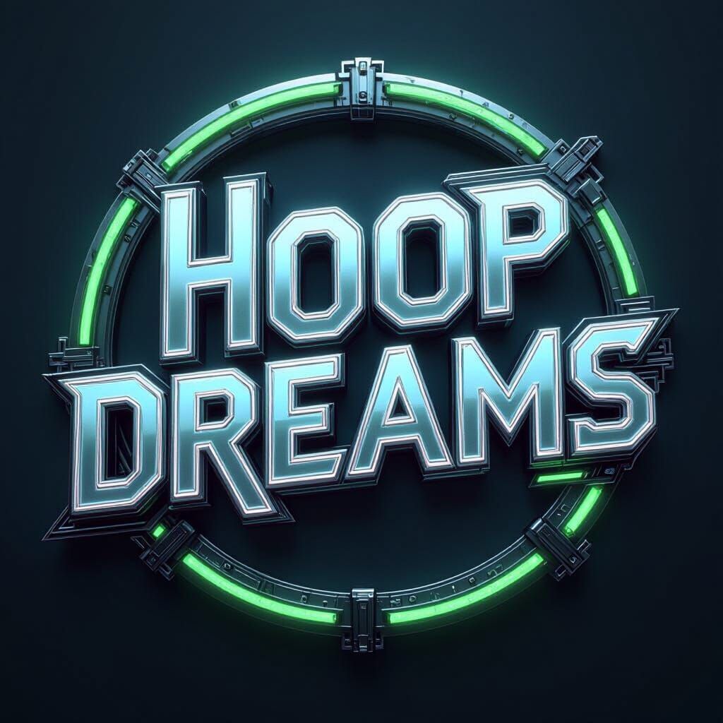 Futuristic Metallic Basketball Logo Inspired by Syd Mead