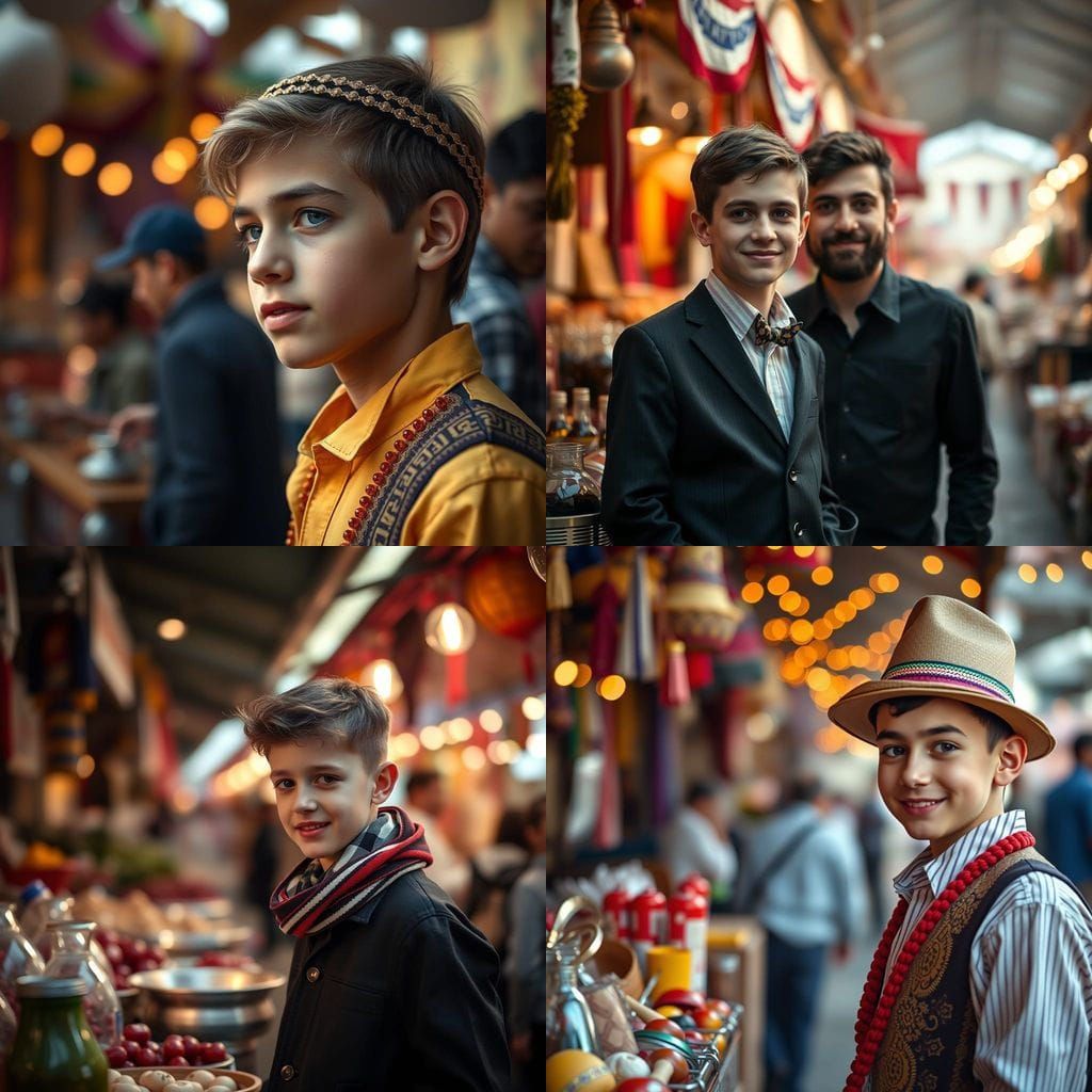 Boys' Purim Market in Vibrant Color