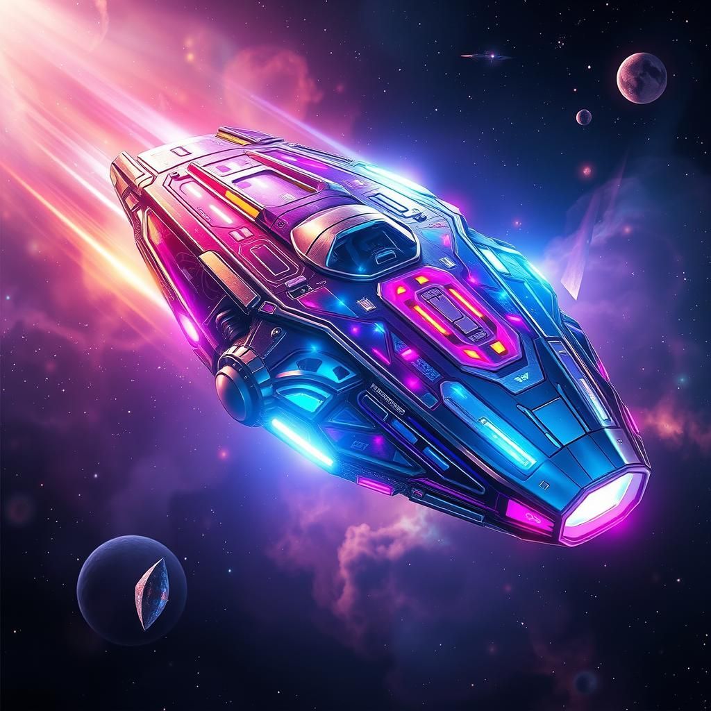 Retro-Futuristic Nebula Drifter in Detailed Digital Painting