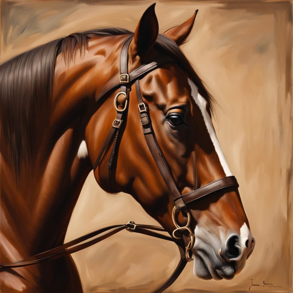 Noble Horse Portrait in Photography Style