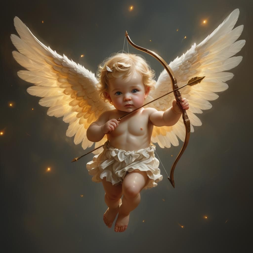 Valentine Angel in Renaissance Style Oil Painting