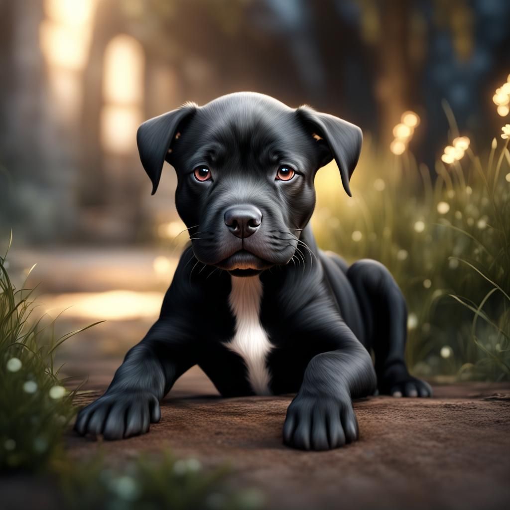 Beautiful Black Pitbull Puppy!