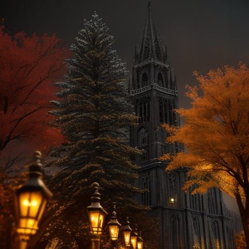 Cinematic Autumn Date Night in Hyperrealistic Style