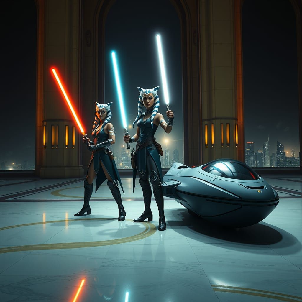 Ahsoka Tano and Aayla Secura in Jedi Temple