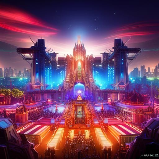 Futuristic Brazilian Music Festival: Artstation Concept Art