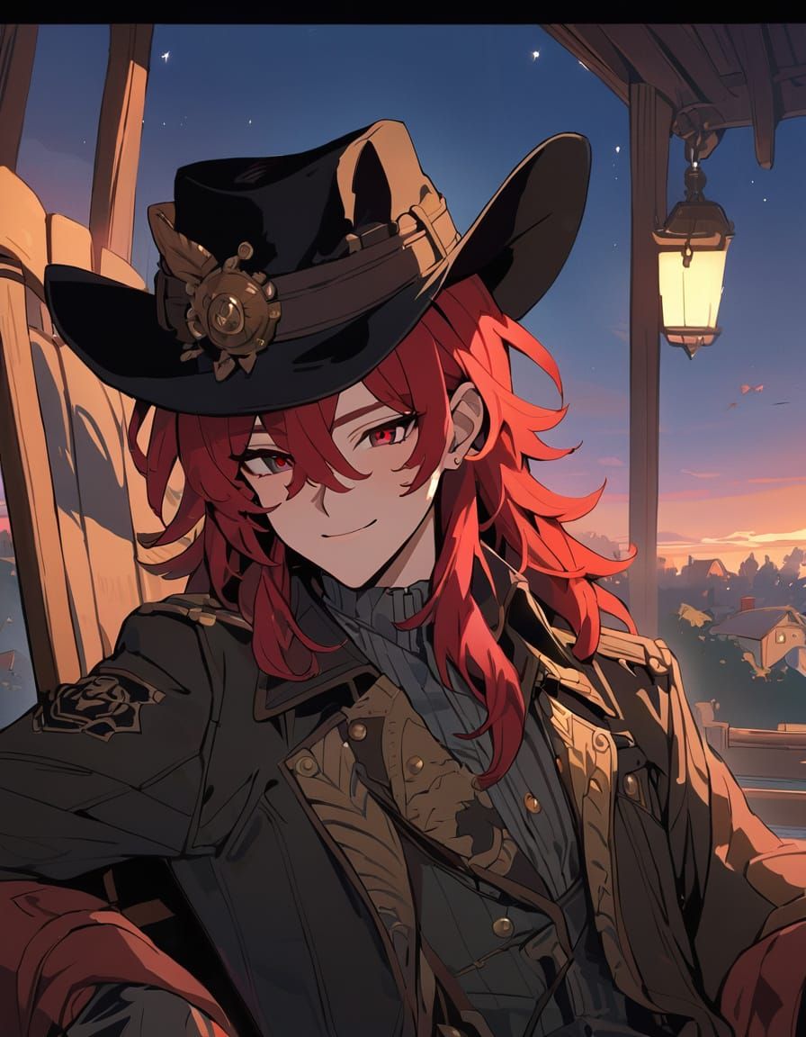 Country Goth Ranger in a Clear Night Sky