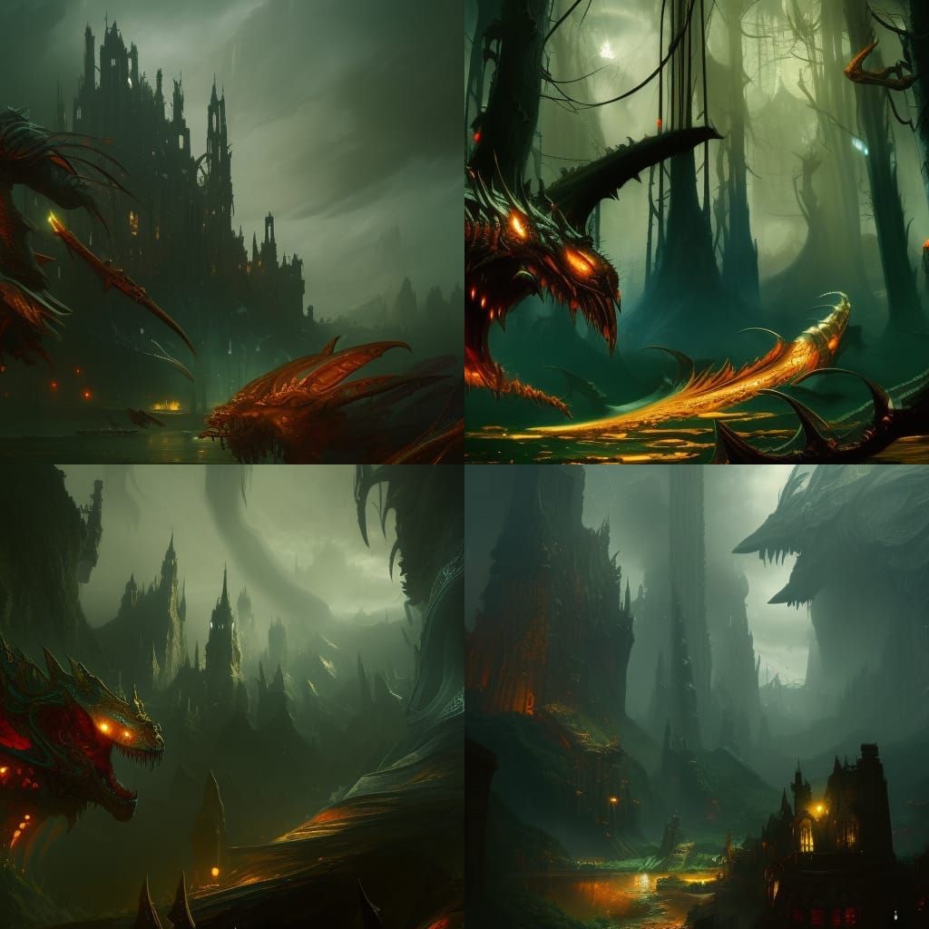 Gigantic Fantasy Monster in Detailed Matte Painting