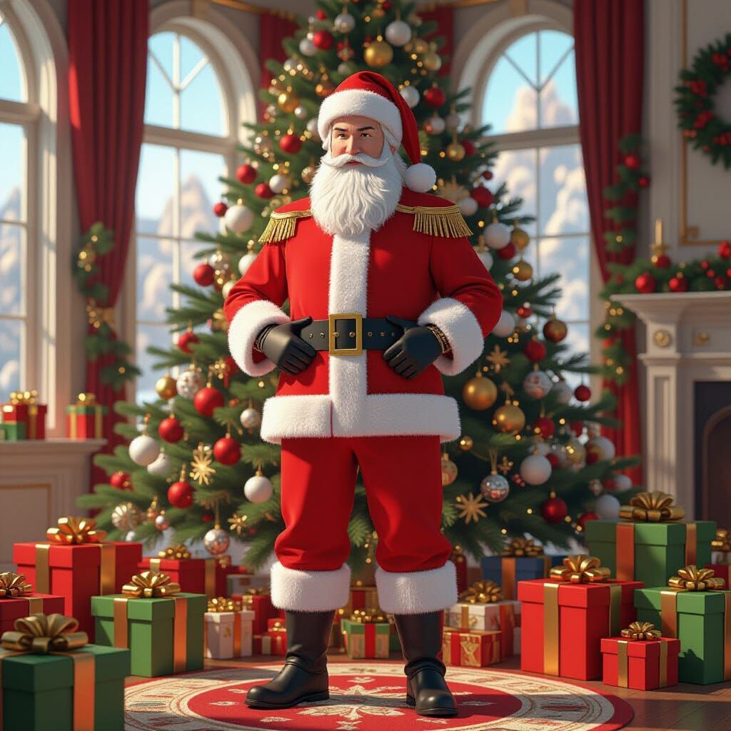 Keanu Reeves as Santa Claus in 3D Anime Style