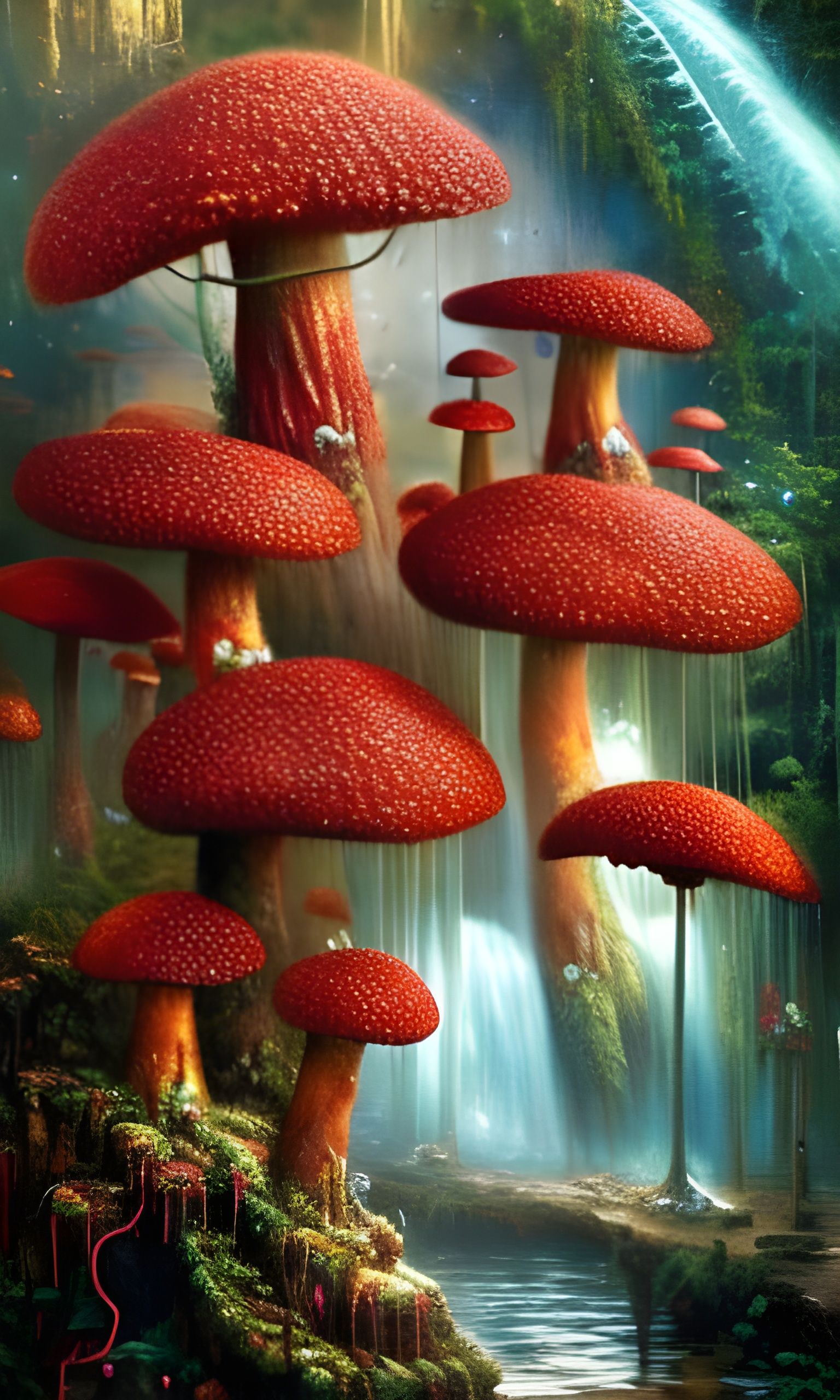 Mushroom Metropolis in a Red Wonderland