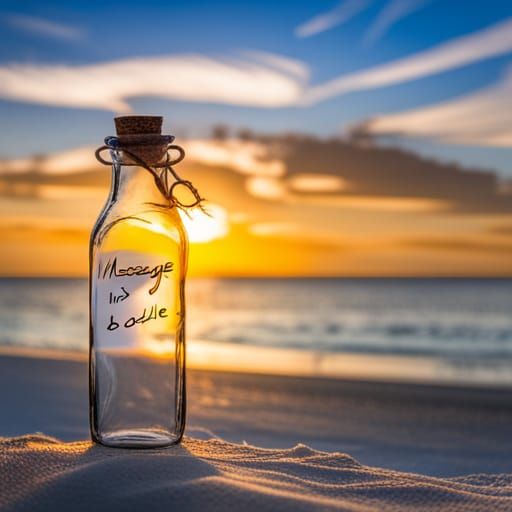 Message in a Bottle on Sunny Beach