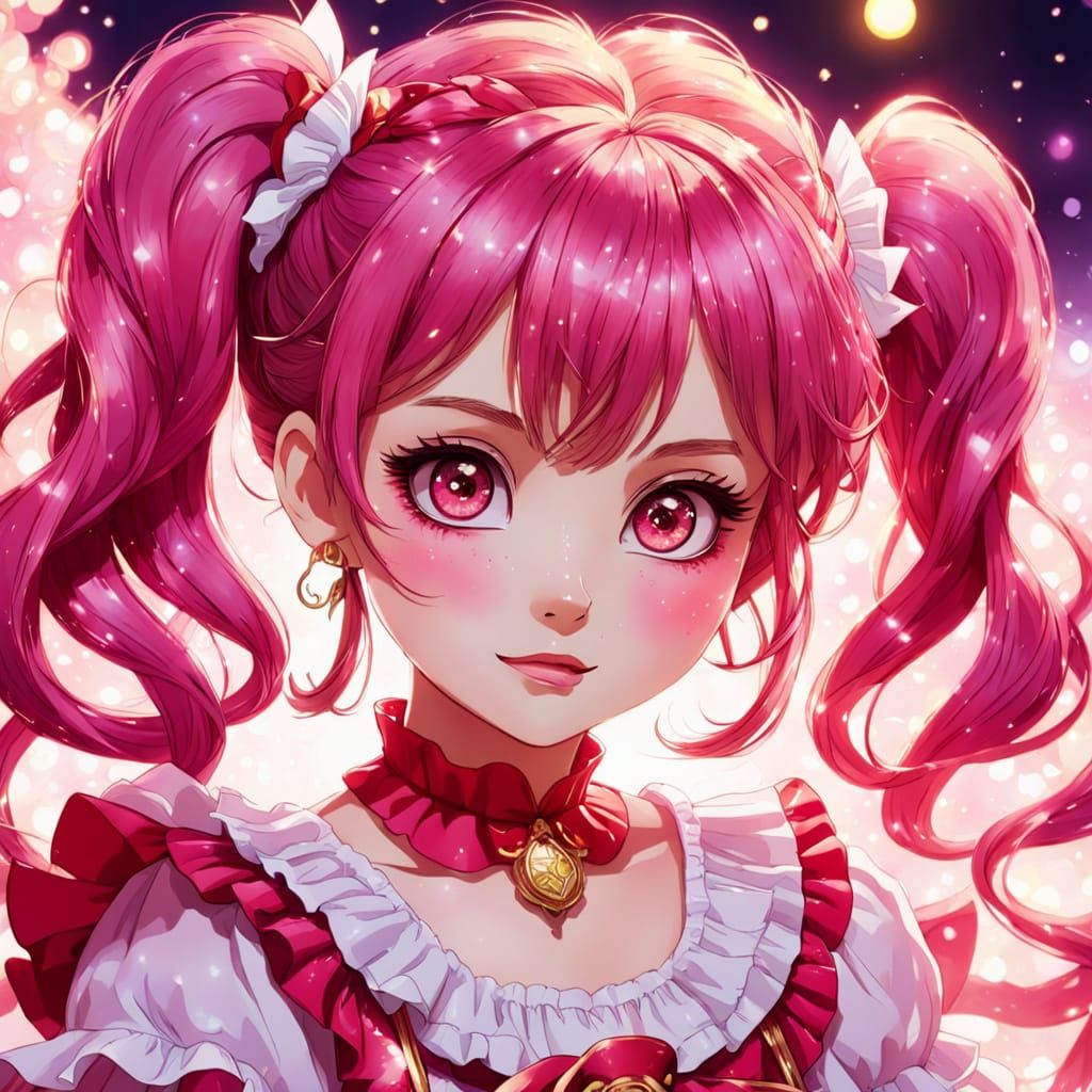 Kawaii Anime Magical Girl in Pastel Colors