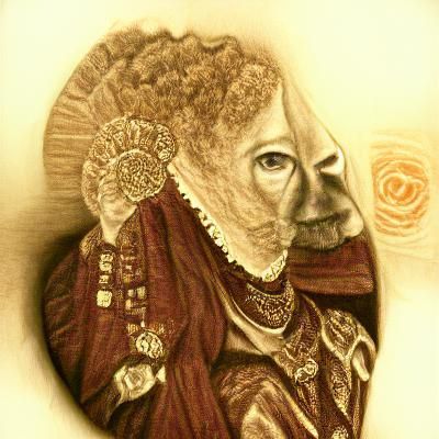 Queen Elizabeth I Portrait in Sepia Tones