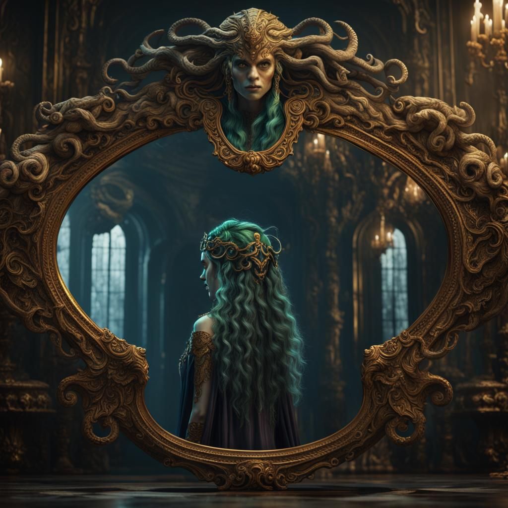 Detailed Matte Painting: Medusa and the Mirror