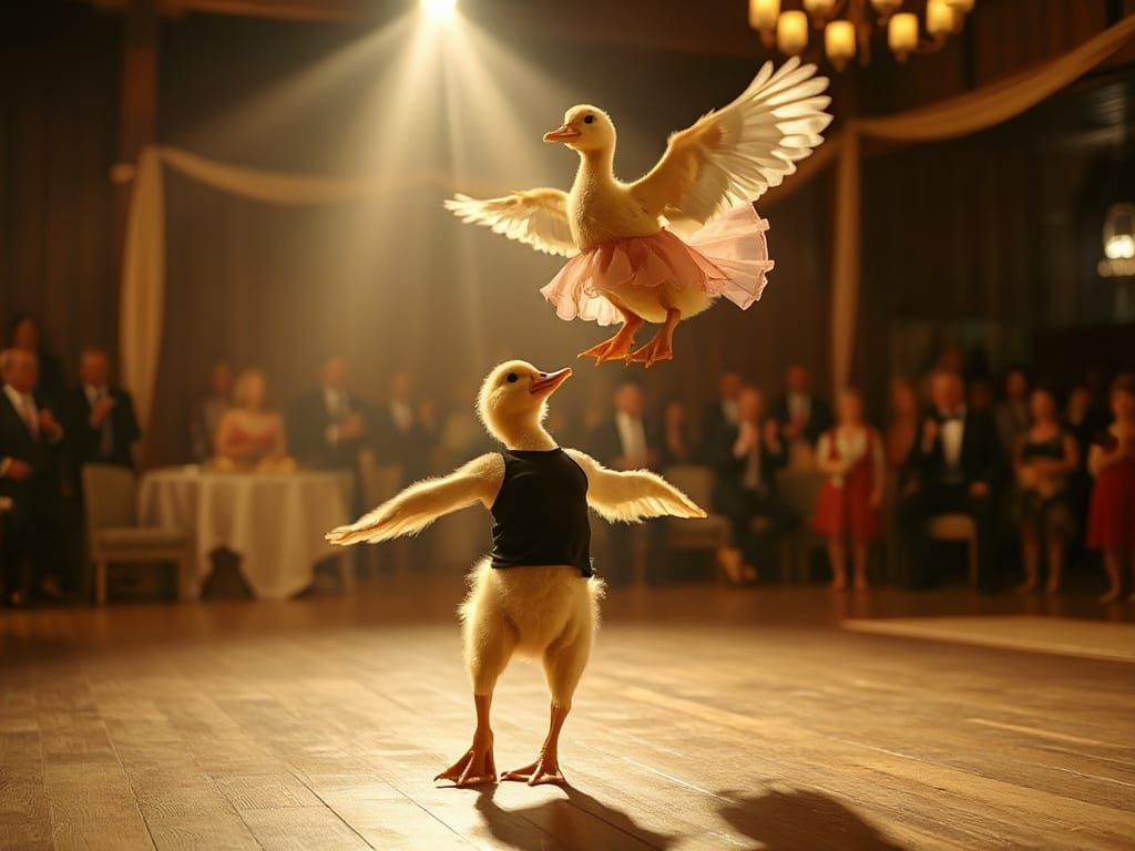 Ducklings Recreate Dirty Dancing Lift Scene