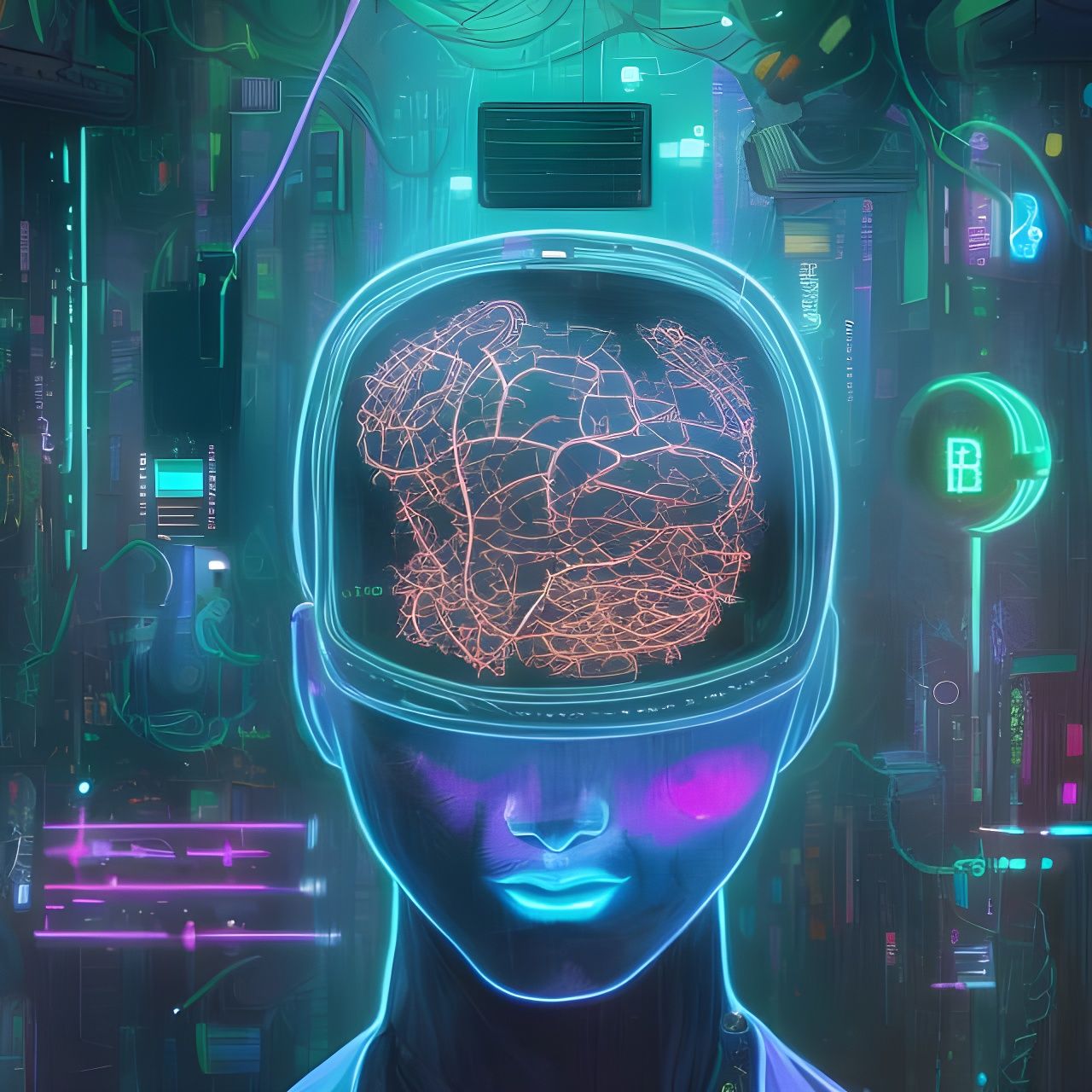 Cyberpunk Neural Network Digital Art