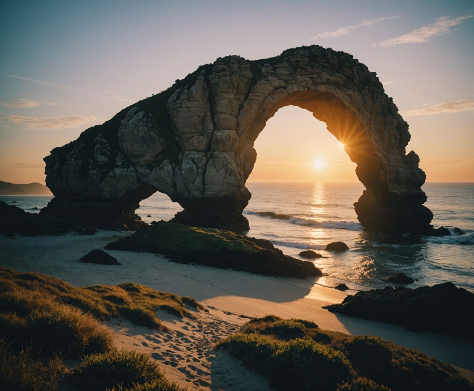 Seaside arch sunrise