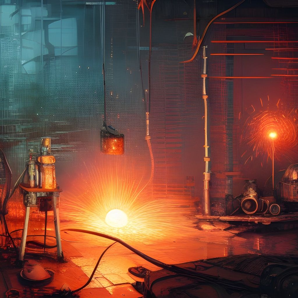 Detailed Forge of Molten Metal in Fantasy Style